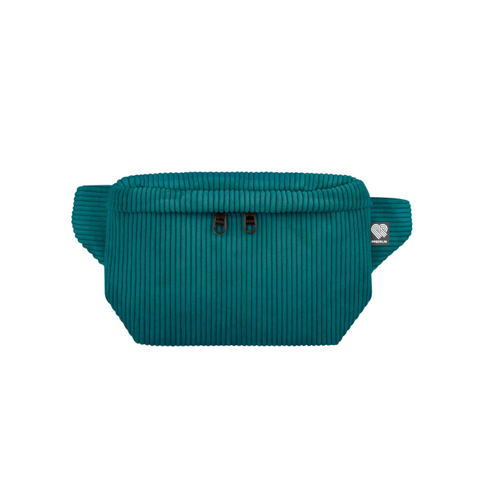 Чоловіча та жіноча поясна сумка PP-Berlin з корду, ручної роботи, веганська, 3 відділення, Made in Germany, для повсякденного використання, можна носити як через плече (Petrol)