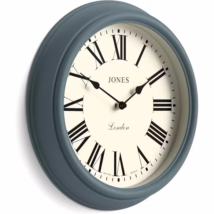 JONES CLOCKS® Venetian Wall Clock | Classic Round | 30cm | Green | Roman Numerals | Traditional design ideal for kitchen, living room or bedroom (Old Boat Blue / Roman Numerals)