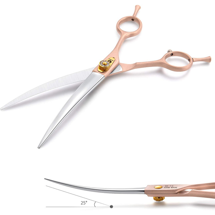 Професійна вигнута ножиця для грумінгу собак 7 дюймів Dream Reach - ножиці для догляду за шерстю собак та котів з японської сталі 440C