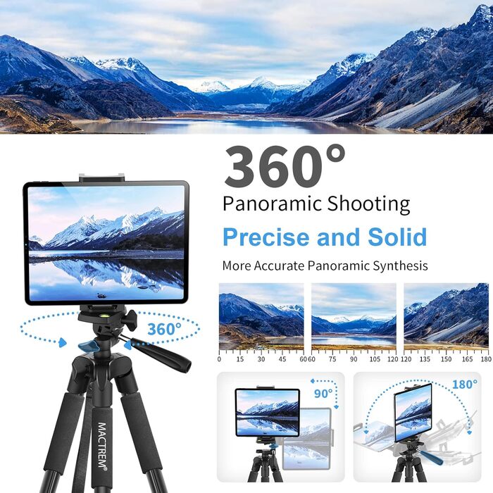 Штатив Handy Stativ Upgrade 172см для камери, смартфона, iPad з тримачем та пультом, легкий, чорний