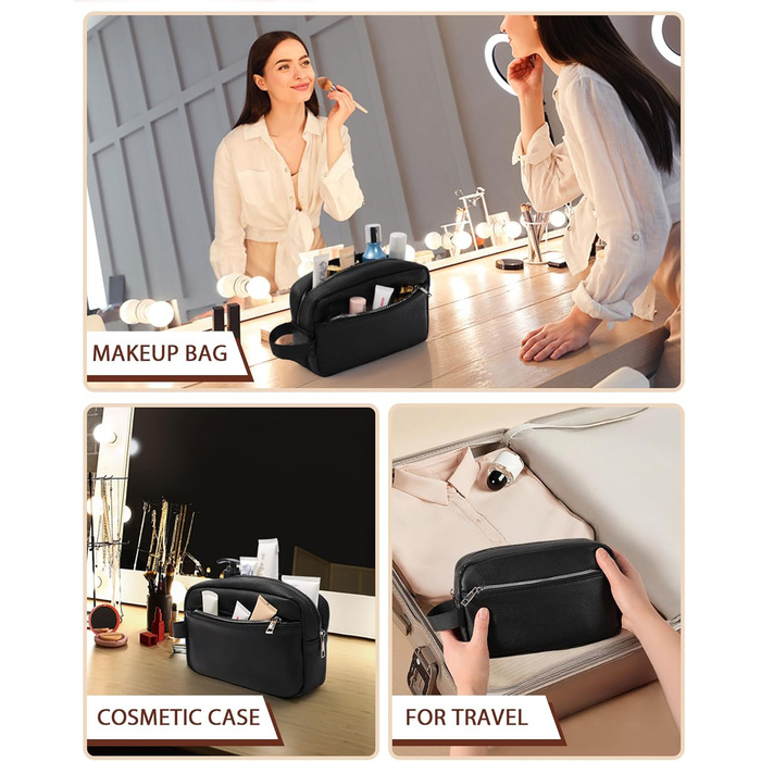 Чоловіча/Жіноча дорожня косметичка, валізка, сумка для туалетних аксесуарів 24x14x7 см (Чорний)
