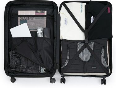 Чохол-валіза Suitline з жорстким корпусом, XL, 96-110 літрів, ABS матовий (Neon Red Yellow, SET)