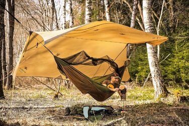 Гамак туристичний Amazonas Adventure Hero XXL з кишенькою для каремату - надлегкий, до 150 кг, для відпочинку на природі
