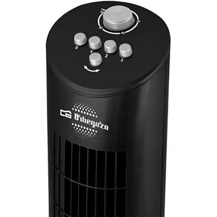 Турбовентилятор Orbegozo TW 0800 з таймером, відсіком для ефірних олій, 3 швидкості, поворотний, 60 Вт, чорний