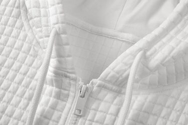 Світшот JMIERR чоловічий з капюшоном, світшот з довгим рукавом у вафельному стилі, повсякденна толстовка, світшот на блискавці з кишенями (білий, XL)