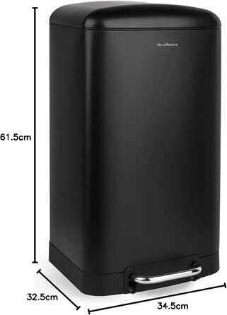 Відро для сміття Les Collectors №712, 30 л, чорне, знімний внутрішній контейнер, тихий закриття