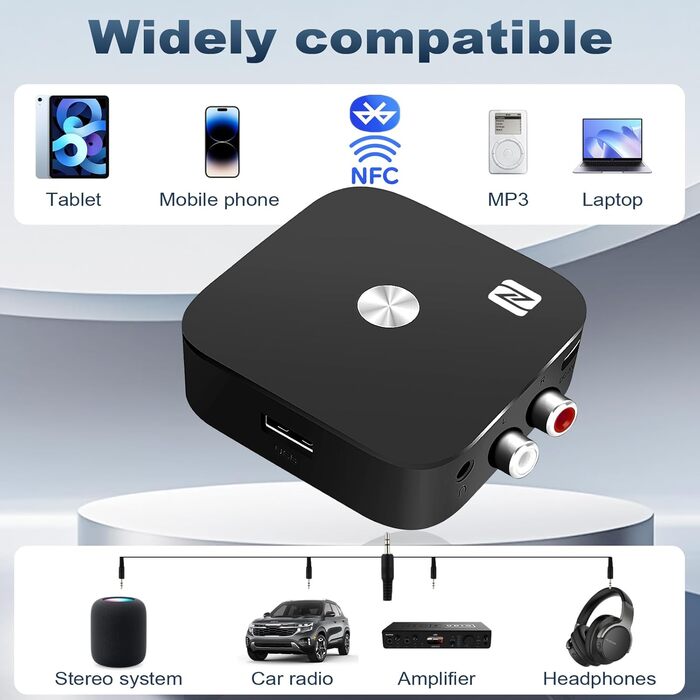 Bluetooth адаптер Aux 3.5 мм: Bluetooth 5.3 стереоприймач для аудіосистеми, автомобіля, підсилювача