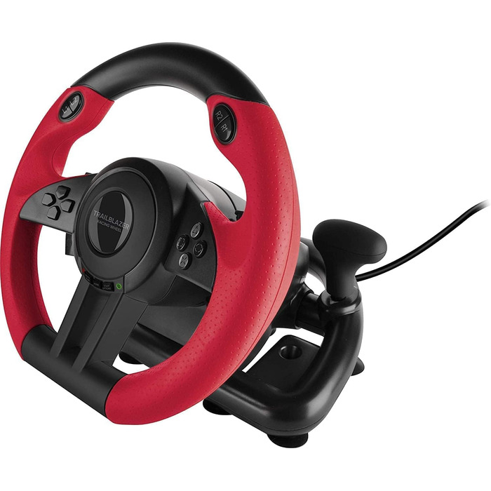 Кермо Speedlink Trailblazer для ПК, PS4, PS3, Xbox One, Xbox Series, Switch з педалями та перемиканням передач, Force Feedback, чорно-червоне