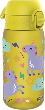 ion8 Insulated Stainless Steel Drinking Bottle 320 ml Leak-Proof One-Handed Opening Secure Locking Dishwasher-Safe Flip-Top Lid Carrying Handle Easy to Clean, Durable, Unicorn (Evo, Recyclon, Yellow)