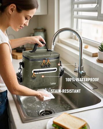 Lekesky 20L Ізольована Сумка-Холодильник – Переносна, Водонепроникна Сумка для Пікніка, Походу, Пляжу, Грилю (B-армійний зелений)