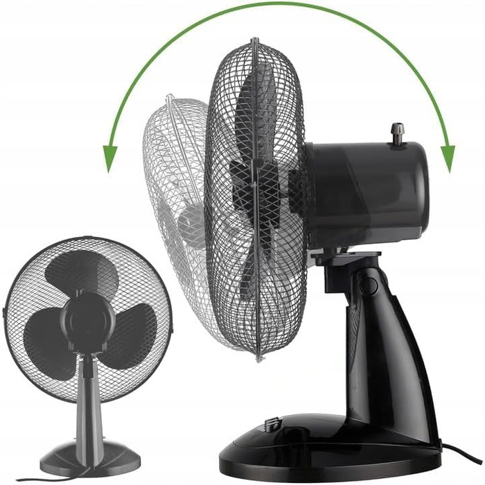 Настільний вентилятор тихий 20W, діаметр 28 см, з осциляцією, 2 швидкості, регульована висота, для спальні/офісу, підлоговий, альтернатива кондиціонеру
