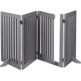Захисне ворота для собак Relaxdays: сіре, самостійне, з дверцятами, 70x207 см, складне, на ніжках