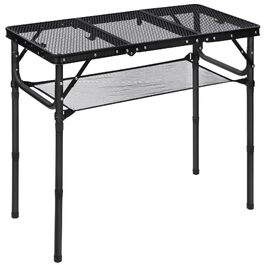 Складний стіл для пікніка REDCAMP 60x40 см, чорний - портативний стіл для кемпінгу, BBQ, приготування їжі на природі з регульованими ніжками