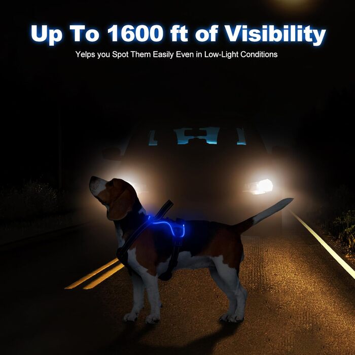 Шлейка для собак Masbri світловідбиваюча, регульована, з ручкою, м'яка підкладка, світловідбиваюча, для собак середніх та великих порід, чорно-біла, TC3005B (XL, Синій)