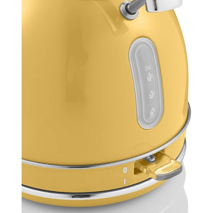 Електричний чайник Swan Retro SK14630YELN, 1.8 л, жовтий, з автовимкненням, бездротовий, з нержавіючої сталі, 3000 Вт