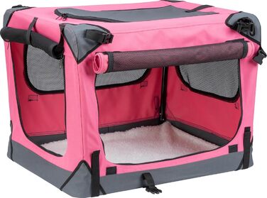Foxdevil® Складана переноска для собак та котів середніх порід – переноска для тварин у машину та дім (світло-рожевий, M)