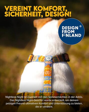 Шлейка для собак Woolly Wolf Nightless Night S - для маленьких собак, з переробленого поліестеру, з відбиваючими елементами