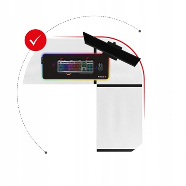 Кутовий ігровий стіл Huzaro Hero 6.3, білий