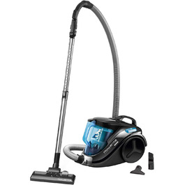 Rowenta RO3731 Compact Power Cyclonic | Bagless Vacuum Cleaner | Quiet | 750 Watt | 1.5 Liter Capacity | Black/Blue 1.5L Dust Box