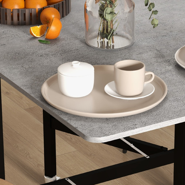 HOMCOM Folding Dining Table with Wheels for 4-6 People, Steel Legs, Extendable 52.5-120 x 80 x 73 cm, ideal for Kitchen & Dining Room