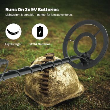 Металдетектор Bounty QSI-PL Hunter Quick Silver з LCD-дисплеєм, ідентифікація цілі за 4 сегментами, 3-тональне аудіо, автоматичний ґрунтовий баланс та водонепроникною котушкою