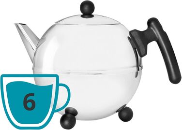 Bredemeijer Teapot 1.2 L matte black double-walled Duet Bella Ronde