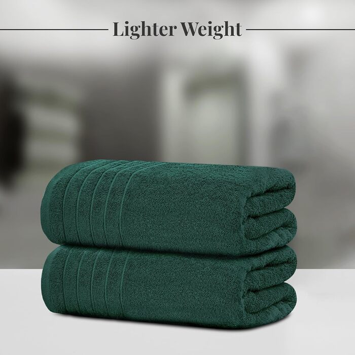 Набір рушників Tens Towels 8 предметів: 2 великі банні рушники, 2 рушники для рук, 4 серветки, 100% бавовна, гігроскопічні та швидкосохнучі, колір Jäger-grün (зелений), Large