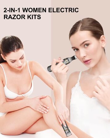 Електричний жіночий тример 2 в 1 Intimrasierer для бікіні та під пазухи, з керамічними лезами, водонепроникний (сірий, золотий)