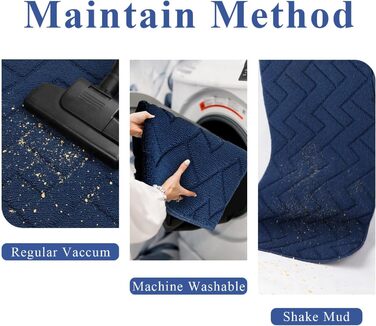 Килимок для дому та вулиці 50x80 см, миючий, вологостійкий, антиковзкий, для входу, порогу, патіо, галереї, саду (60 x 180 см, синій)