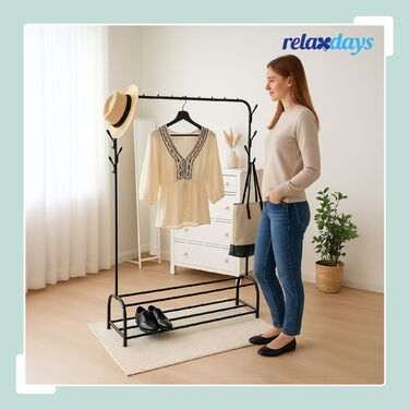 Підставка для одягу Relaxdays з 2 полицями