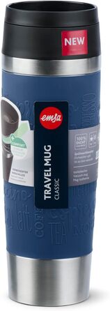 Термокружка Emsa N20220 Travel Mug Classic, 0,5 л, нержавіюча сталь, 6 год гаряча, 12 год холодна, герметична, для подорожей