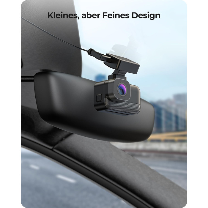 Відеореєстратор Krunia 2K WiFi Mini Dashcam Auto з GPS, CPL, WDR, Нічне Бачення, 24/7, Магнітне кріплення, Superkondensator, 170° Широкий Кут