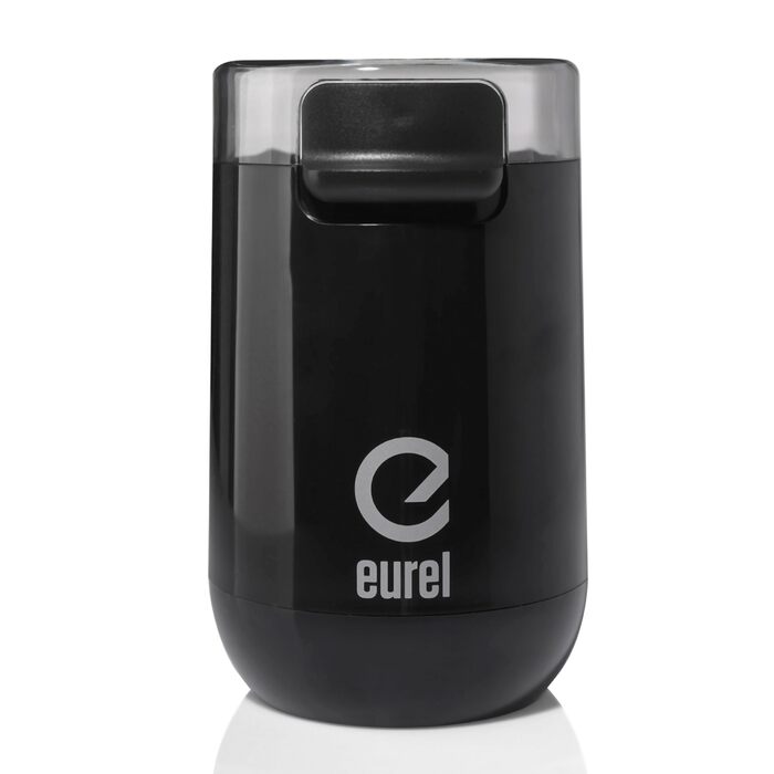 Електрична кавомолка EUREL KMA з нержавіючого сталі, змінний помел, компактний дизайн, 45г – чорний колір