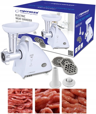 Електрична м'ясорубка Esperanza MeatLover, біла, 2200 Вт