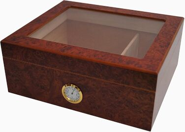 HUMANUS Humidor Desk I - Настільний вологозбережувач для сигар (50 шт.) з прозорою кришкою