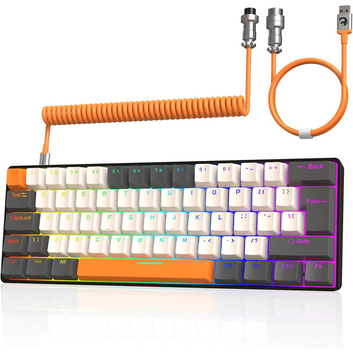 ZIYOU LANG T60 Pro: Механічна клавіатура та миша для геймінгу з RGB підсвічуванням (60% layout, UK QWERTY)