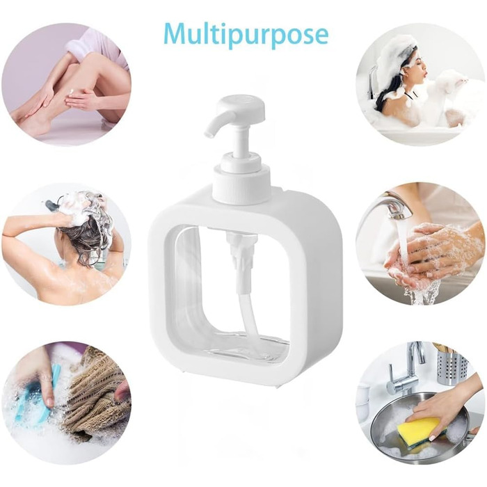 Набір дозаторів для мила та гелю для душу, 500 мл, чорний, 2 шт. | Дозатори для душу, шампуню, кухні