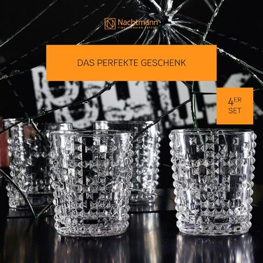 Набір віскі Nachtmann 4 шт., склянки віскі, кришталеве скло, 348 мл, стиль Punk, 0099503-0