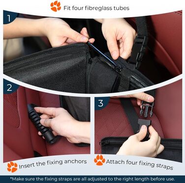 KYG Dog Car Seat - Extra Stable, Waterproof, Non-Slip - Reinforced Dog Seat for Medium & Large Dogs - L: 70x55x36cm