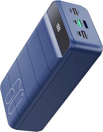 Power Bank 60000mAh з LED-дисплеєм, 22.5W PD USB-C, 4 виходи та 3 входи, сумісний з iPhone, Android, планшетами