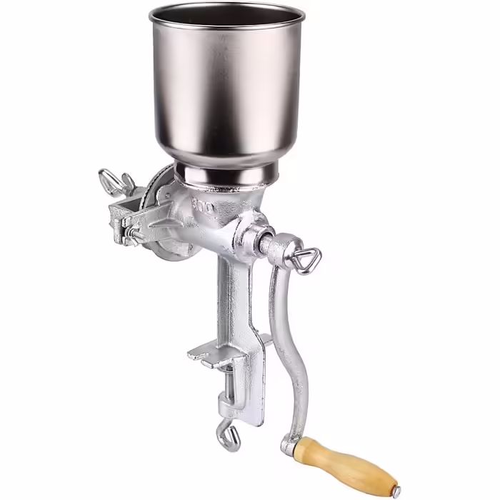 Manual Grinder, Table Clamp Corn Mill Grain Mill, Manual Mill Manually with Large Cast Iron Hopper for Grains, Seeds, Coffee, Corn, Pepper, Nuts 43 x 28 x 16 cm