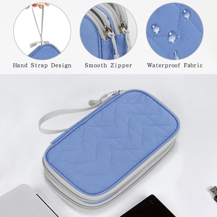 Органайзер для кабелів Skycase: компактна сумка для аксесуарів, USB, Power Bank, 19 x 11 x 5.5 см (фіолетовий)