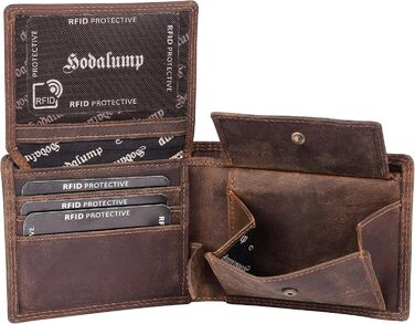 Hodalump Genuine Leather Wallet • Wallet for Women and Men with RFID Protection • Cardholder with Coin Pocket