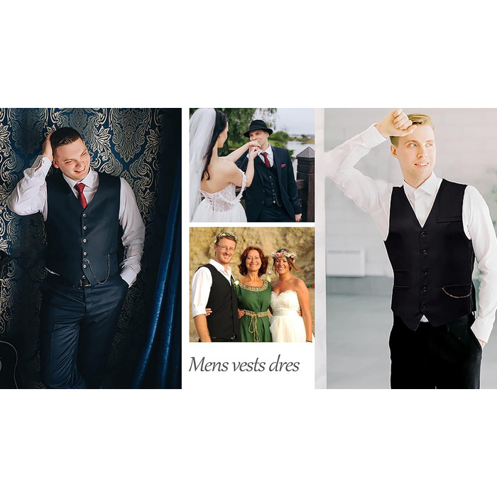 Чоловіча жилетка RONGKIM Showu з паєтками, Slim Fit, для вечірки/весілля, елегантний костюмний стиль, чорна