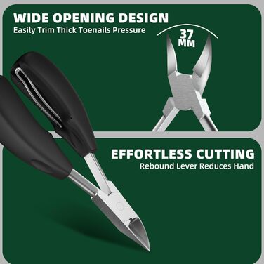 Кусачки для нігтів великого пальця ніг Nagel (Німеччина) 37мм, сталь, для чоловіків та літніх людей