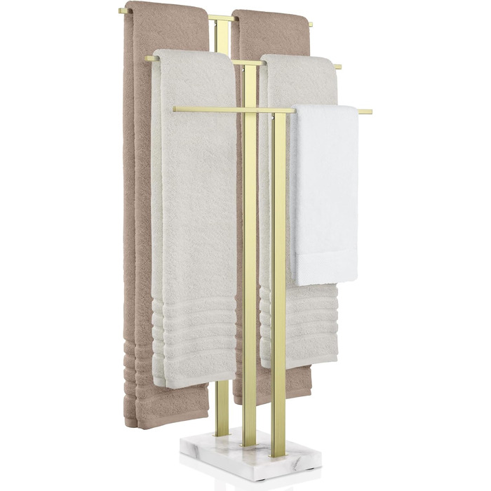 Підставка для рушників KES, 3 стійки, з нержавіючої сталі SUS304, золотиста, BTH217S3-2