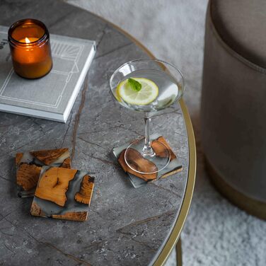 Wooden Coaster Set, Epoxy Coasters, Modern Coasters with Holder, Cedar Wood Coasters (4, add holder)