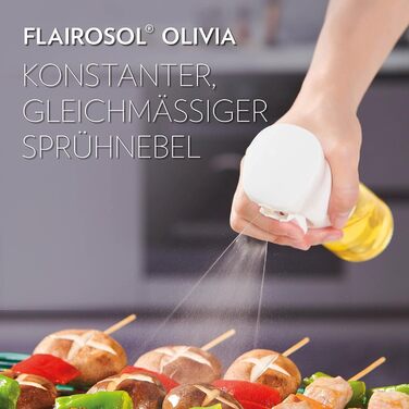 Розпилювач олії Flairrosol Olivia 130 мл зі скляною пляшкою, золотий колір. Дозатор для олії з контролем порцій для кухні, салатів, грилю та випічки