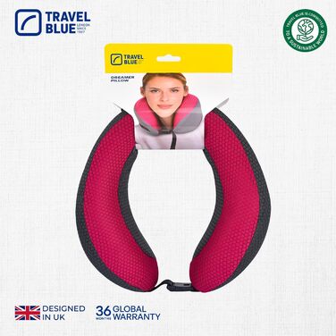 Travel Blue Dreamer Neck Pillow - Memory Foam Travel Pillow for Airplane, Car & Train - Breathable Mesh, Removable Cover, Comfortable Support