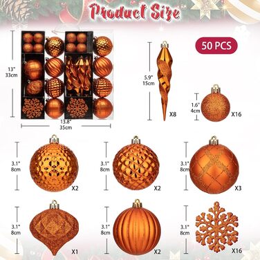 50 шт. прикрас для ялинки: сині ялинкові кулі, міцні, для ялинкової прикраси та різдвяного декору